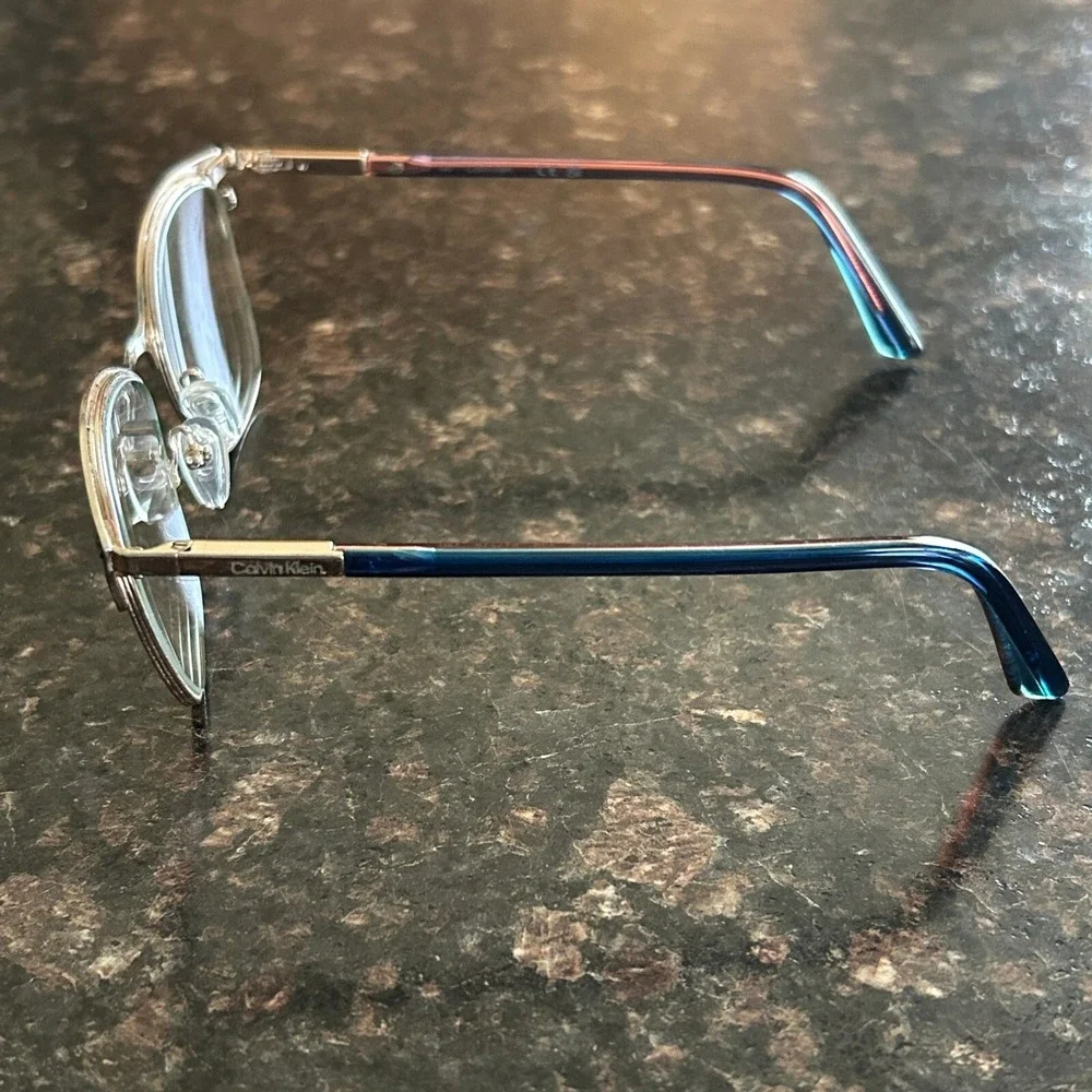Calvin Klein CK21124 438 Women Black Gold Blue Cat Eye Eyeglasses 51-18-140